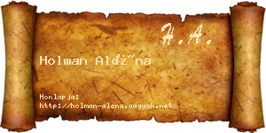 Holman Aléna névjegykártya